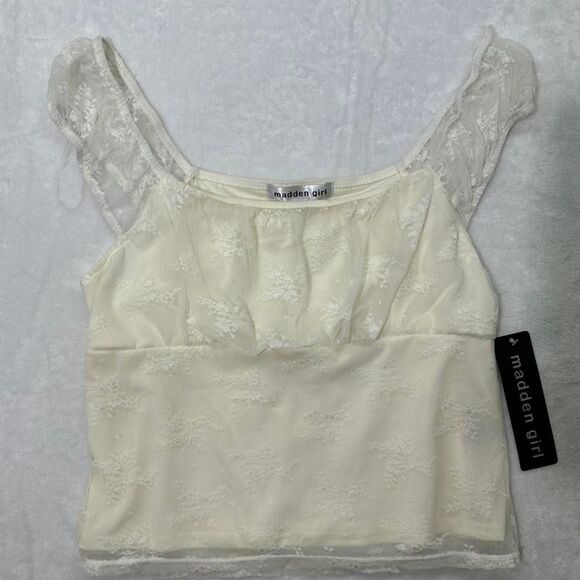 Madden Girl Tops - Madden-girl Women's Cream Crop-top